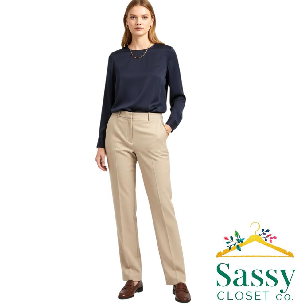 Brooks Brothers Advantage Chino Pants 10 Khaki Flat Front Crease Trousers
